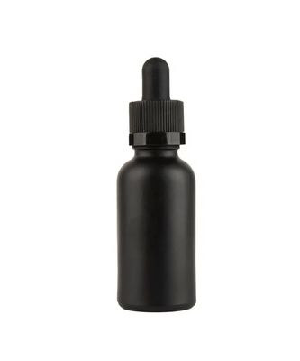 Botella de goteo de color de impresión personalizada para aceite esencial y suero Botella de vidrio negro resistente a los niños con goteo