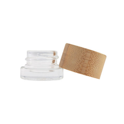 5 ml de frasco de vidrio concentrado con tapa de bambú a prueba de niños para crema de lubricación de aceite