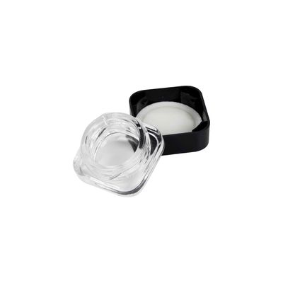 Tarro de vidrio transparente de 5 ml tapa a prueba de niños Tarro cuadrado tarro concentrado envasado con tapa a prueba de niños