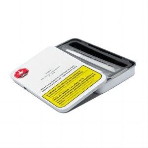 Caja de estaño rectangular resistente a los niños para el almacenamiento seguro de 0,5 g de prerrolls y comestibles