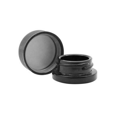 9 ml de frascos de vidrio concentrado a prueba de niños pared gruesa frasco pequeño negro con tapa negra