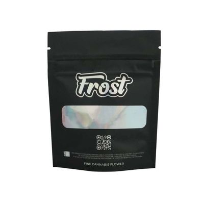 Bolsas personalizadas de color negro mate a prueba de niños con ventana transparente