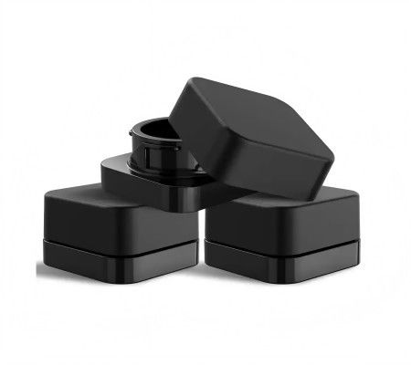Contenedor de concentrado negro de 5 mL Jarrón de vidrio de concentrado a prueba de niños
