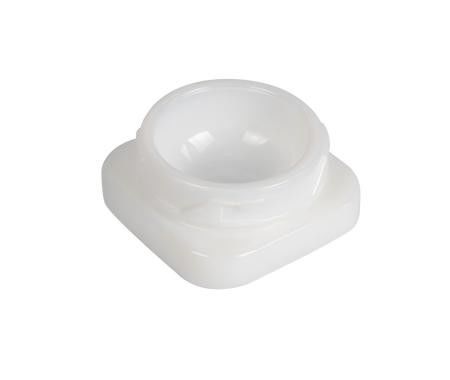 Jarrón de contenedor de concentrado de vidrio blanco de 5 ml de cubo con tapa a prueba de niños