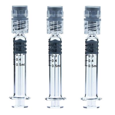 0.5 ml Luer Slip Luer Lock Borosilicato jeringas de vidrio para el aceite de CBD