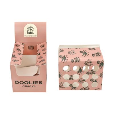 Expositor de cartón para mostrador, mesa o encimera, bandeja para tubos