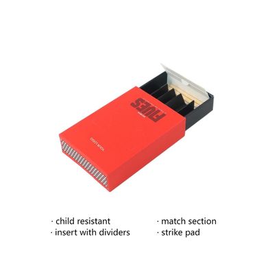 Embalaje de caja de papel de cigarrillos con cajón deslizante seguro para niños personalizado para conos pre-enrollados
